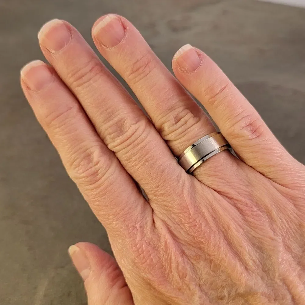 New Unisex Stainless Steel Spinner Ring Band